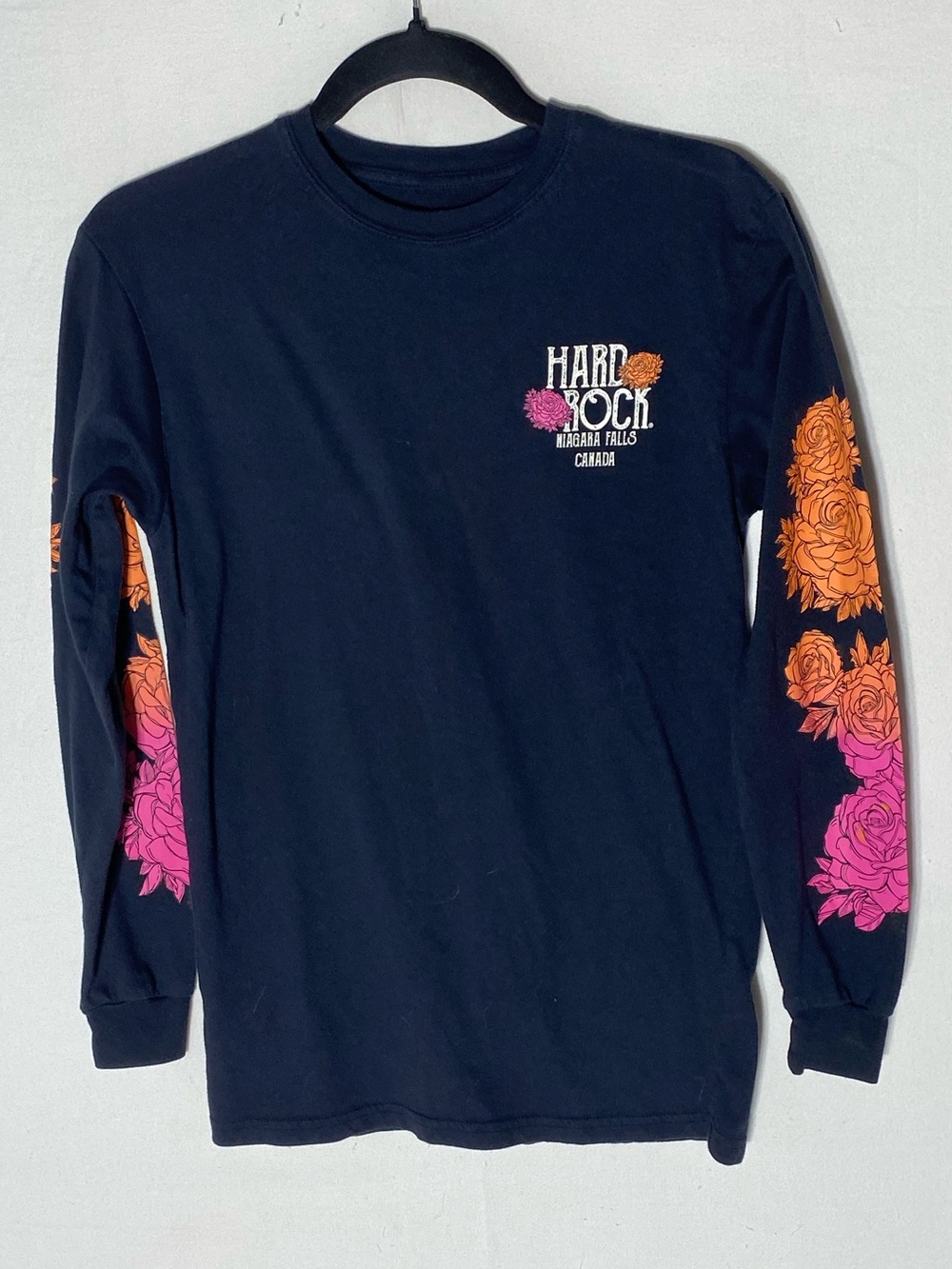 5/$25 Hard Rock Cafe Niagara Falls Canada Floral Long Sleeve Graphic Shirt XS